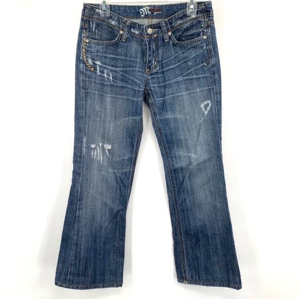 MISS ME Jackson Distressed Jeans 29 Rips Boot Cut